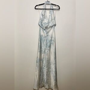 Reformation Daniela silk dress gown in halo